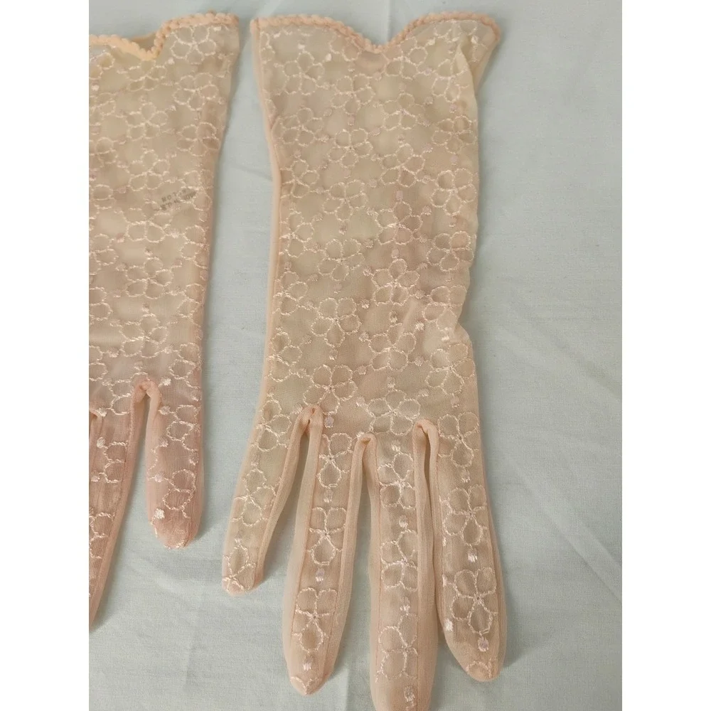 Vintage Pink Stretch‎ Formal Nylon Lace Floral 9.5